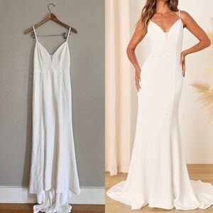Confident Romance White Plunge Sleeveless Maxi Dress